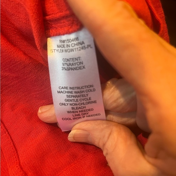 Market & Spruce NWT  Camisole Button Downdown in style Telney Orange in size 1X - Picture 7 of 8